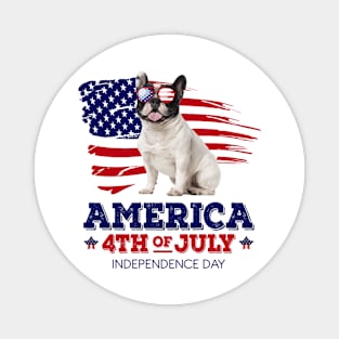 Bulldog Flag USA - America 4th Of July Independence Day Magnet